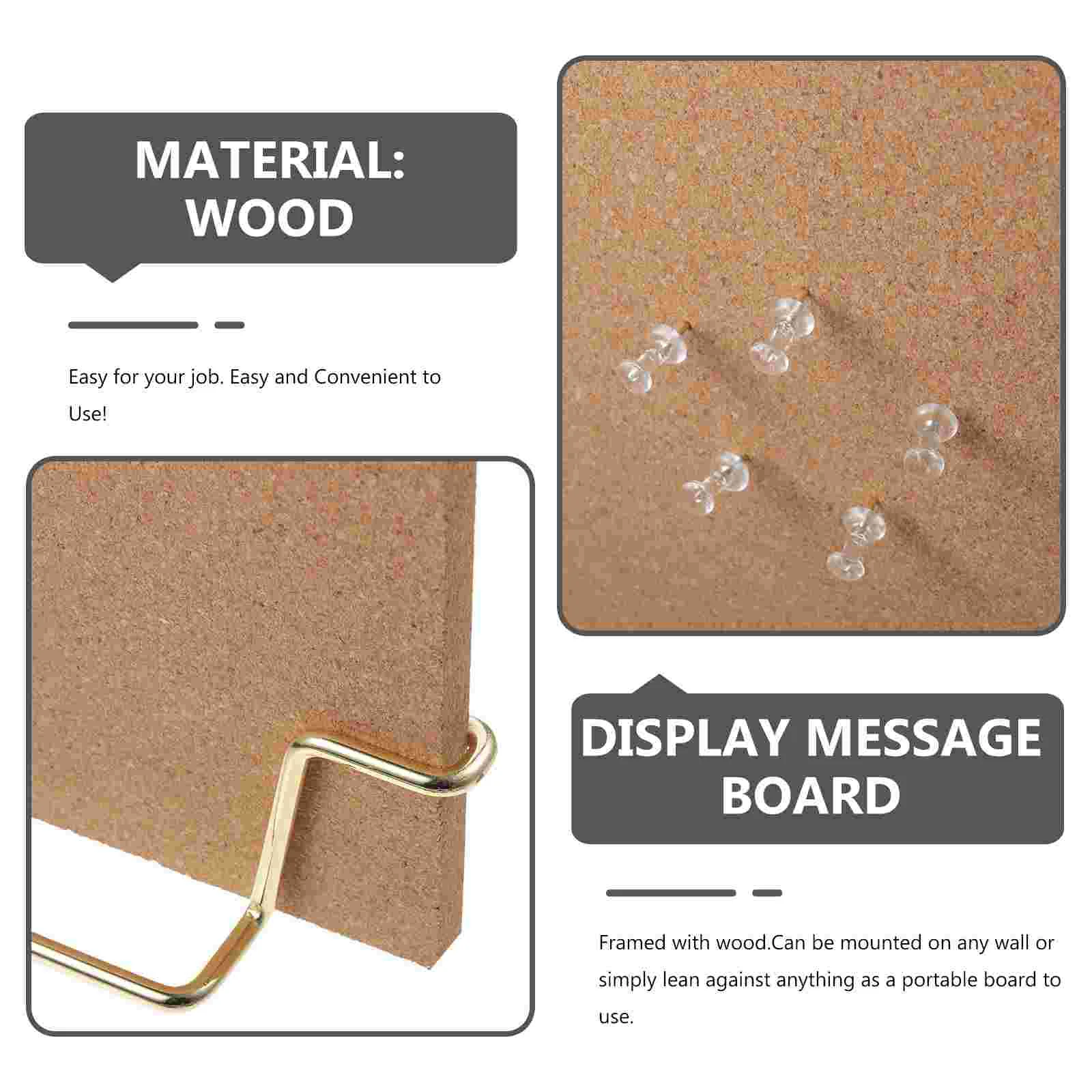 Message Board Frameless Bulletin for Pictures Cork Office Corkboard Needle Plate