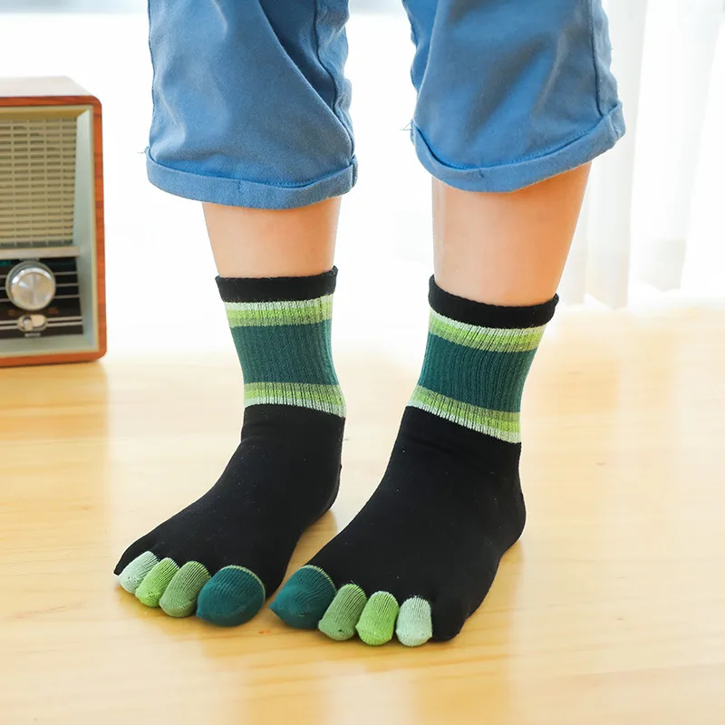 2-10T Cute Boys Girls Five Fingers Toe Socks Kids Pure Cotton Short Socks Split Thumb Toe Socks for Children