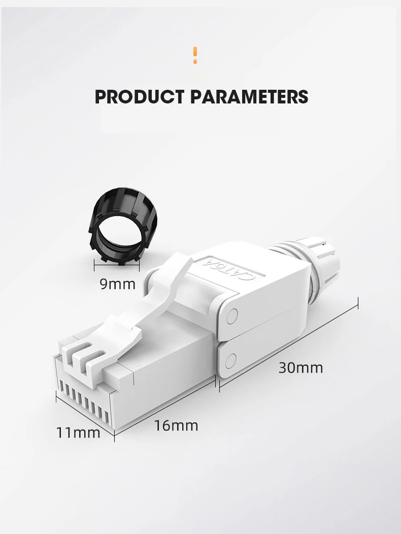 ZoeRax Tool Free RJ45 Connectors for CAT8/CAT7/CAT6A CAT6/CAT5e/CAT5, Punch Down Type Ethernet Cable Male Plugs 1PCS