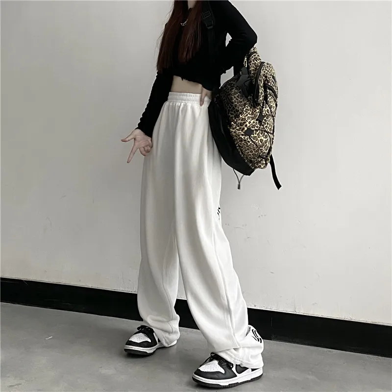 Harajuku Wijde Pijpen Cargo Broek Vrouwen Brief Print Punk Streetwear Y 2K Pantalones Mujer Koreaanse Mode Joggingbroek