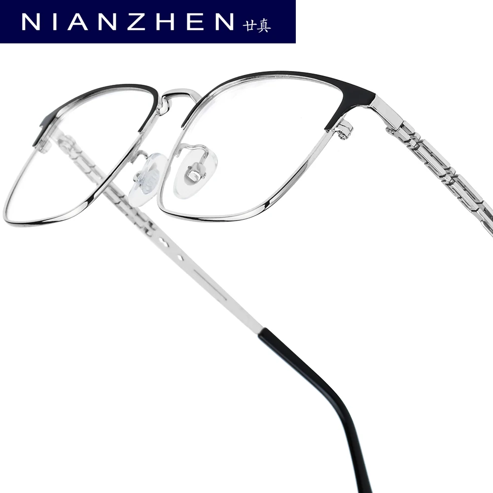 

NIANZHEN Titanium Alloy Eyeglasses Men Square Brand Design Glasses Frame Women Ultralight-Weight Retro Eyewear Spectacles 3827