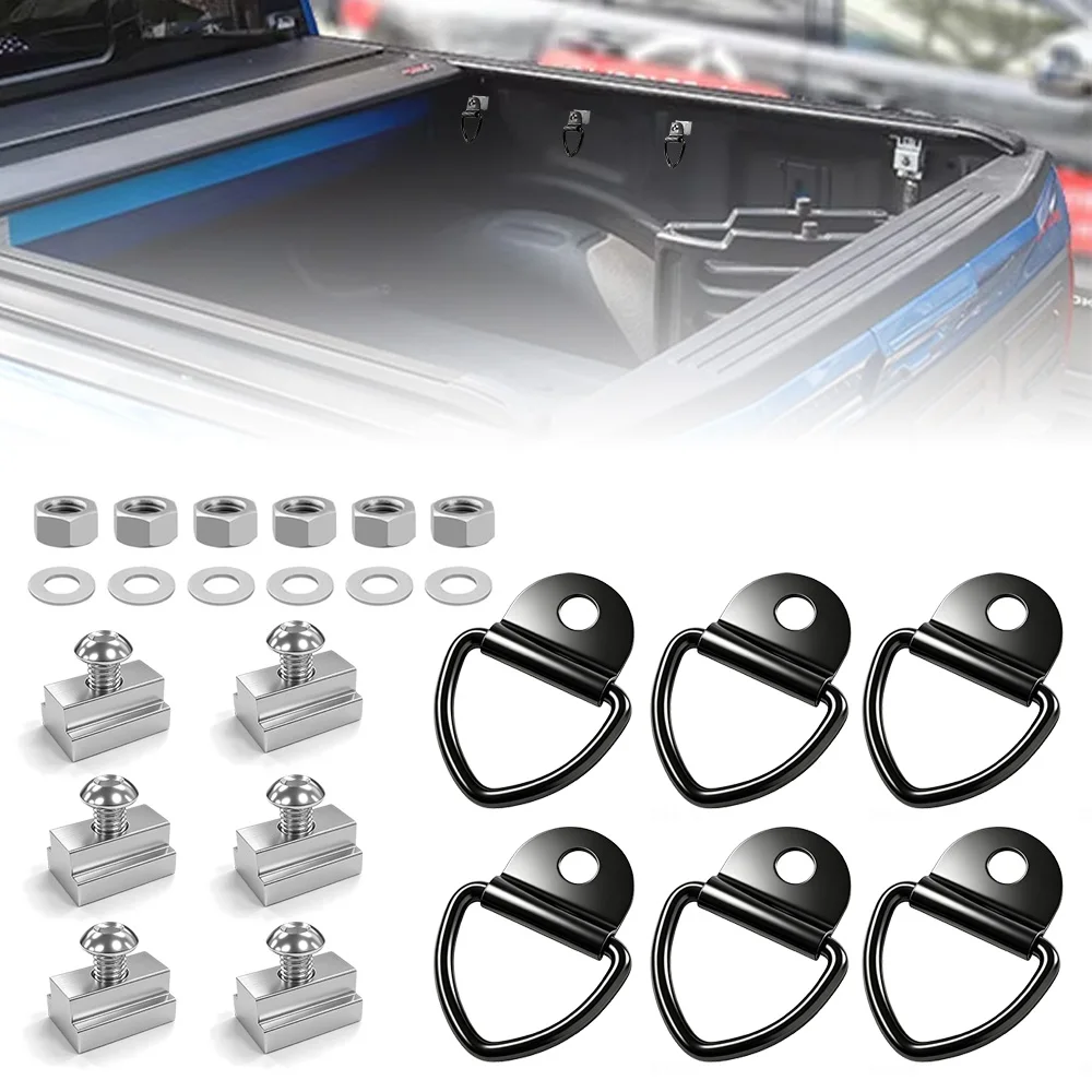 6PCS Truck Bed Deck Rail T Slot Nut Screw Kit for Toyota Tacoma & Tundra