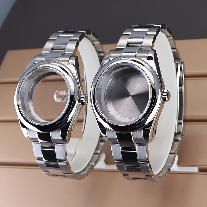 

36mm 40mm Watch Case Set Sapphire Crystal Glass For Seiko NH34 NH35 NH36 NH38 Miyota 8215 Movement 28.5mm Dial Oyster Perpetual