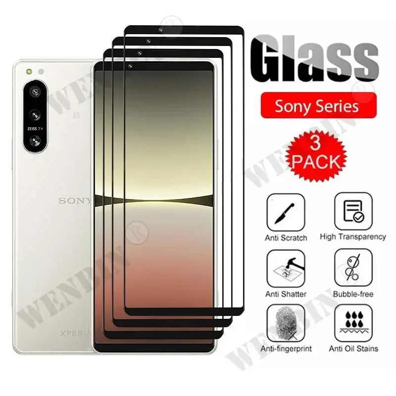 3 szt. szkło hartowane do Sony Xperia 5 10 1 VI V IV III II 5 10 Pro Lite 5 1 10 Plus Pełna osłona ekranu