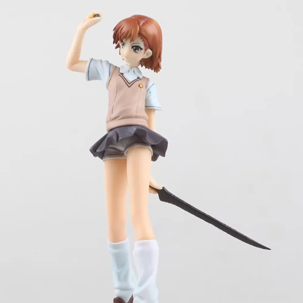 Anime Toaru Majutsu no Index Figure Toaru Kagaku no Railgun School Uniform Misaka Mikoto Anime Action Figure PVC Model Kids Gift