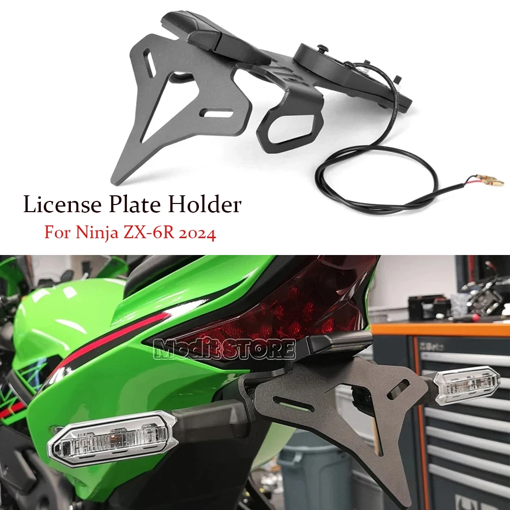 

Motorcycle Accessories Rear Short Tail License Plate Holder Tailstock Bracket Kit For Kawasaki Ninja ZX-6R ZX-6r Ninja ZX6R 2024