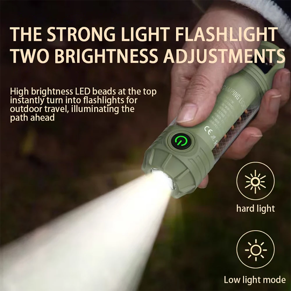 LED Outdoor Camping Light Multifunctional Camping Light TYPE-C Rechargeable Handheld Night Light Waterproof Rravel Light