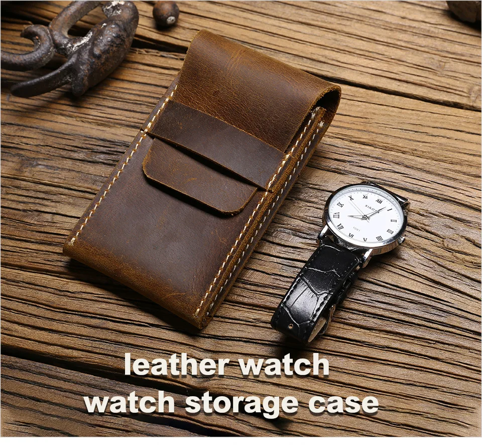 Leather Watch Bag With Convenient Flip Cover Simple Watch Storage Bag Single Piece Watch Leather Case To Prevent Scratches