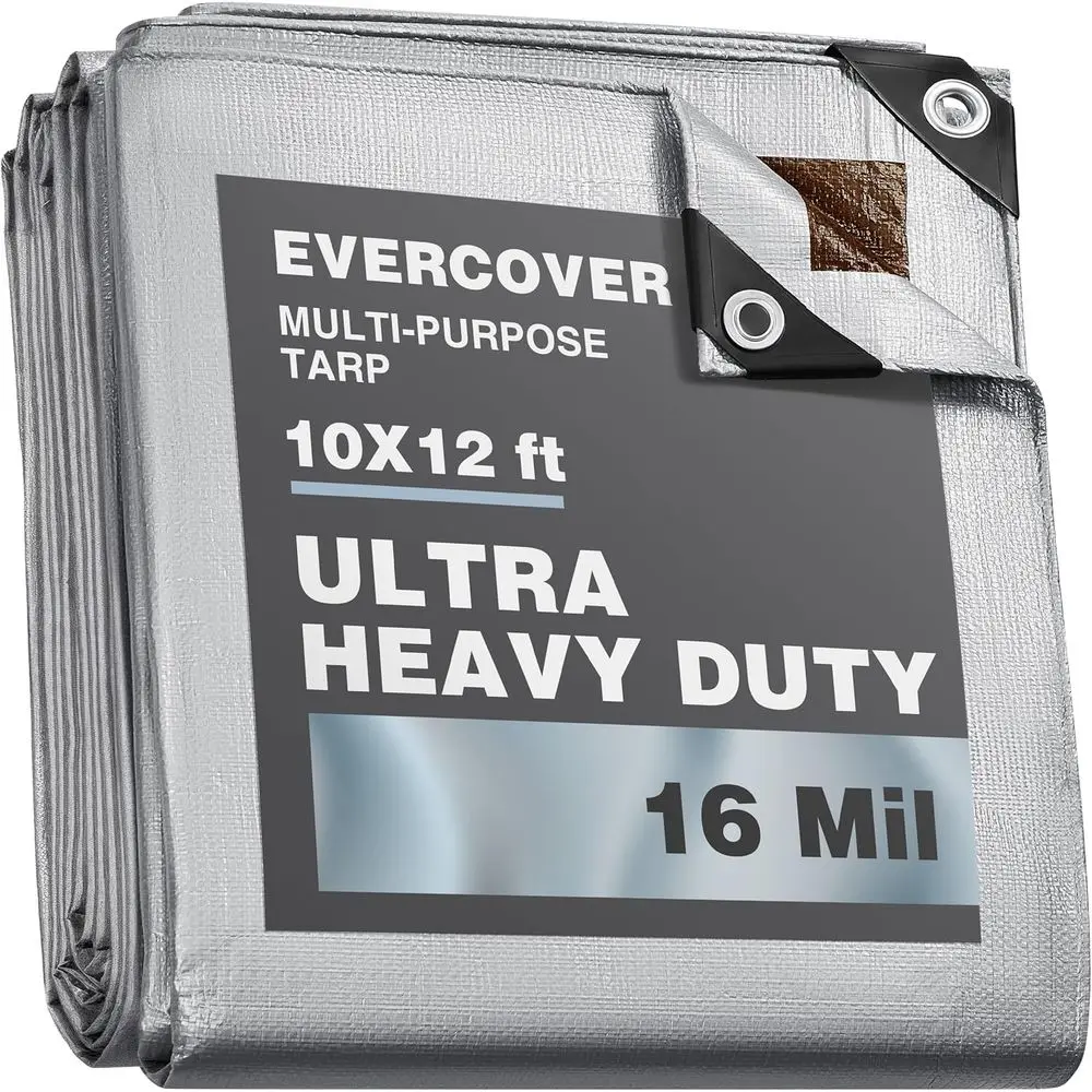 

Тенты 10x12 футов | Всепогодный водонепроницаемый тент с защитой от УФ-излучения | Тент из армированной ткани серебристого цвета, 16 MIL=240 GSM, усиленные края, размер S