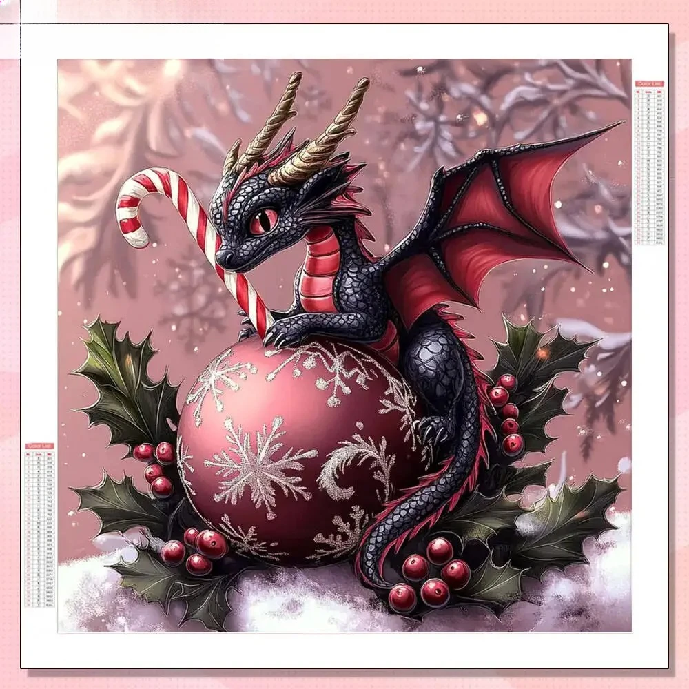 

DIY алмазная живопись дракон зима полная дрель круглые акриловые стразы без рамы домашний офис Настенный декор Рождественский праздничный подарок