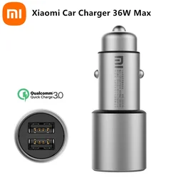 Xiaomi Mi Metal Car Charger 36W Max Smart Dual USB Output QC3.0 Quick Charge For iPhone/iPad and Android Phones