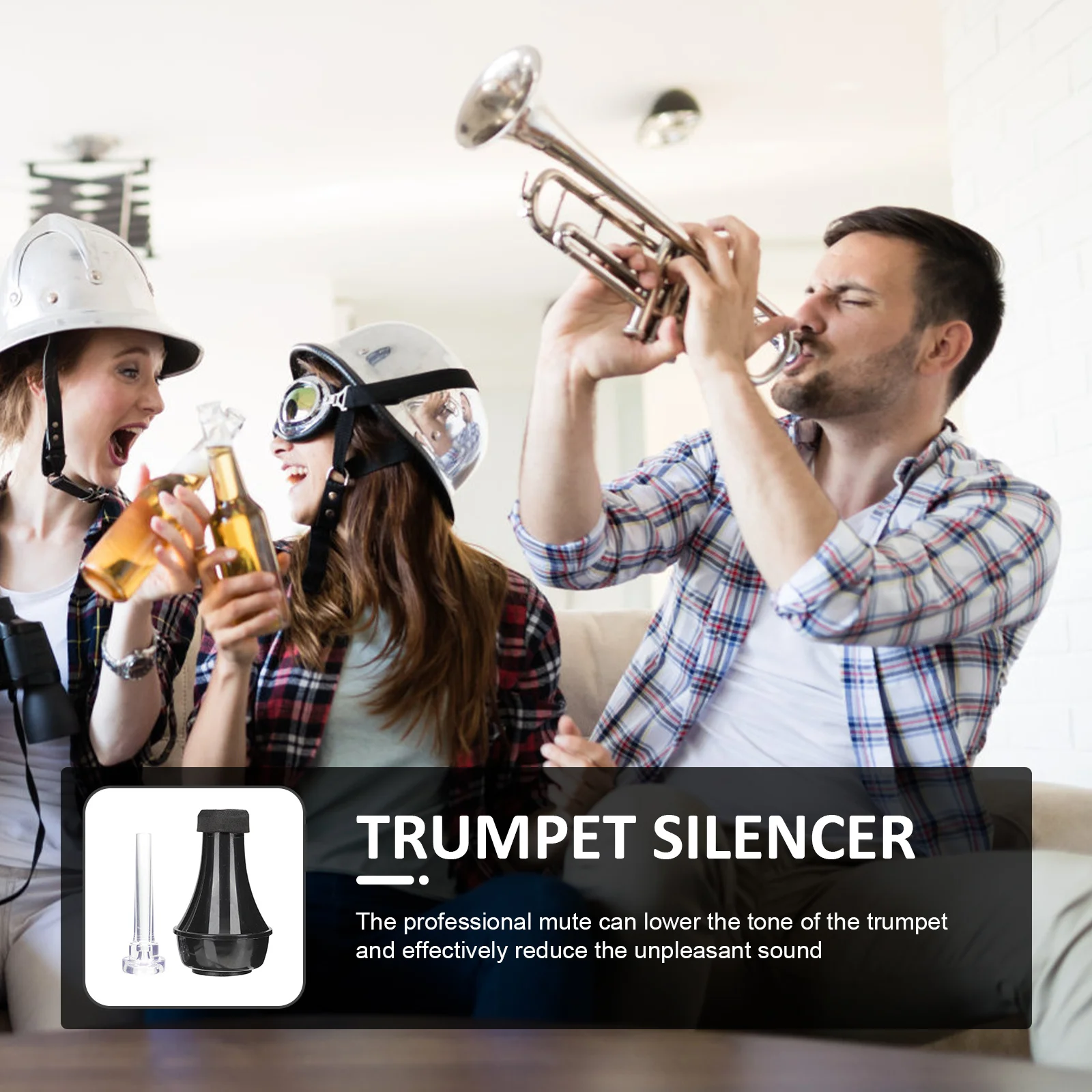 

1Set Trumpet Practice Mute ABS Durable Lightweight Straight Mute Trumpet Sound Reduction Replacement Musical Accessory