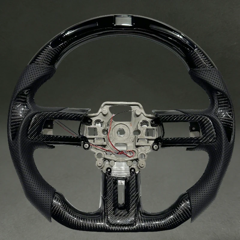 With Black Carbon Fiber For Ford Mustang Steering Wheel 2015 2020 with LED Display Drop Shipping for Ford Mustang 2018 2016 view 2