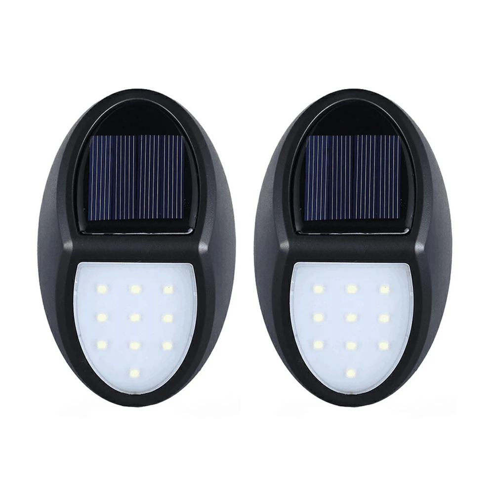 

2Pcs Solar Light Lamp Garden Waterproof Wall Light LED IP65 Outdoor Healthy Lighting Modern Efficient