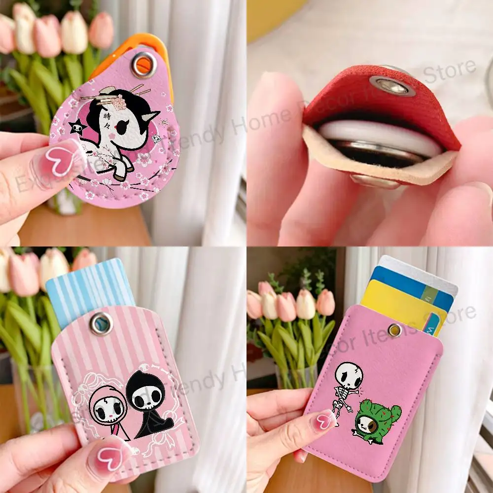 T-TokidokiS Girl Wholesale PU Leather Card Cover 3 Styles Available Teardrop Long Small Rectangle Keychain