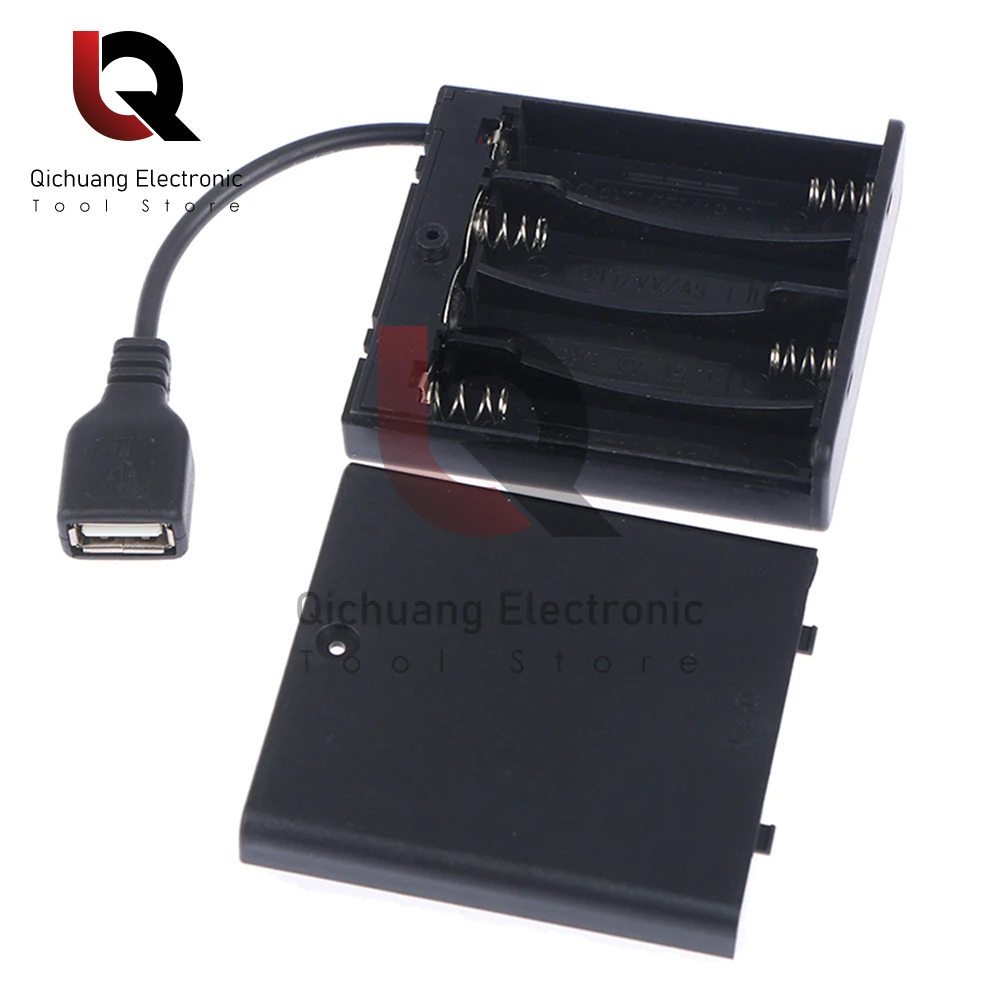 3/4 Slots Battery Holder USB Battery Box 5V Storage Box Case Parallel Battery Box Mini Power Supply For LED light strips