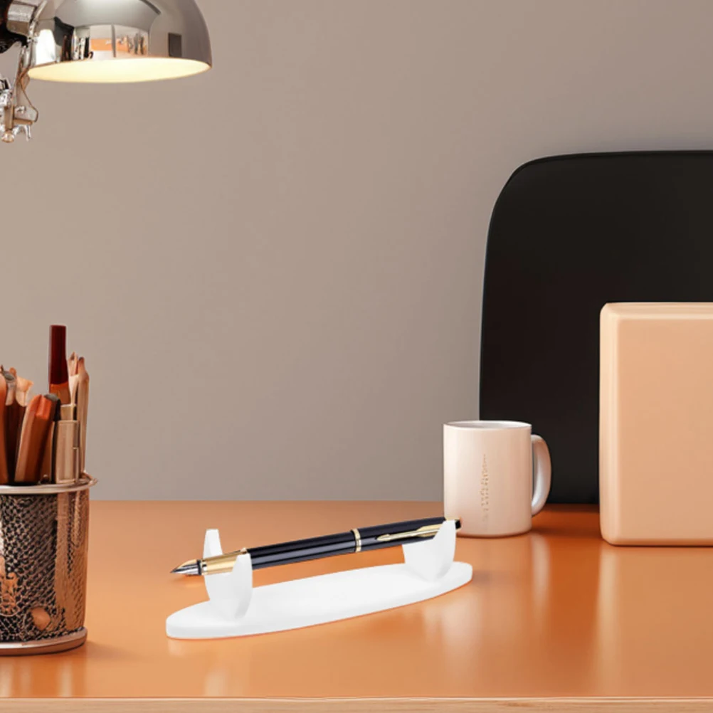 

2Pcs Acrylic Pen Display Rack Creative Pencil Holder Makeup Brush Organizer Fountain Pen Stand Dual-Slots Desk Storage for Home