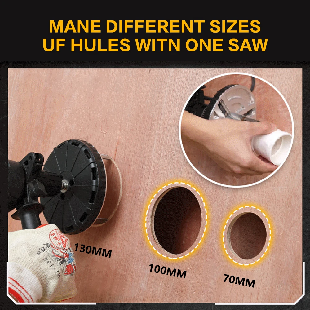 Abridor de agujeros ajustable multifunción, herramienta de 45mm-130mm de diámetro de sierra de agujero ajustable para carpintería