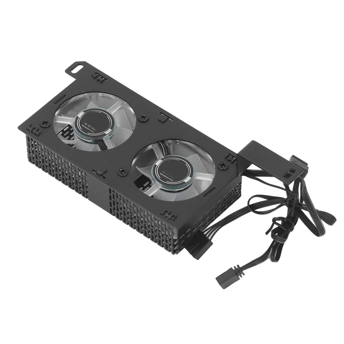 ARGB Synchronized Dual 5020 Fans RAM Cooling Radiator, High Efficiency Memory Heatsink for DDR4 DDR5 Black