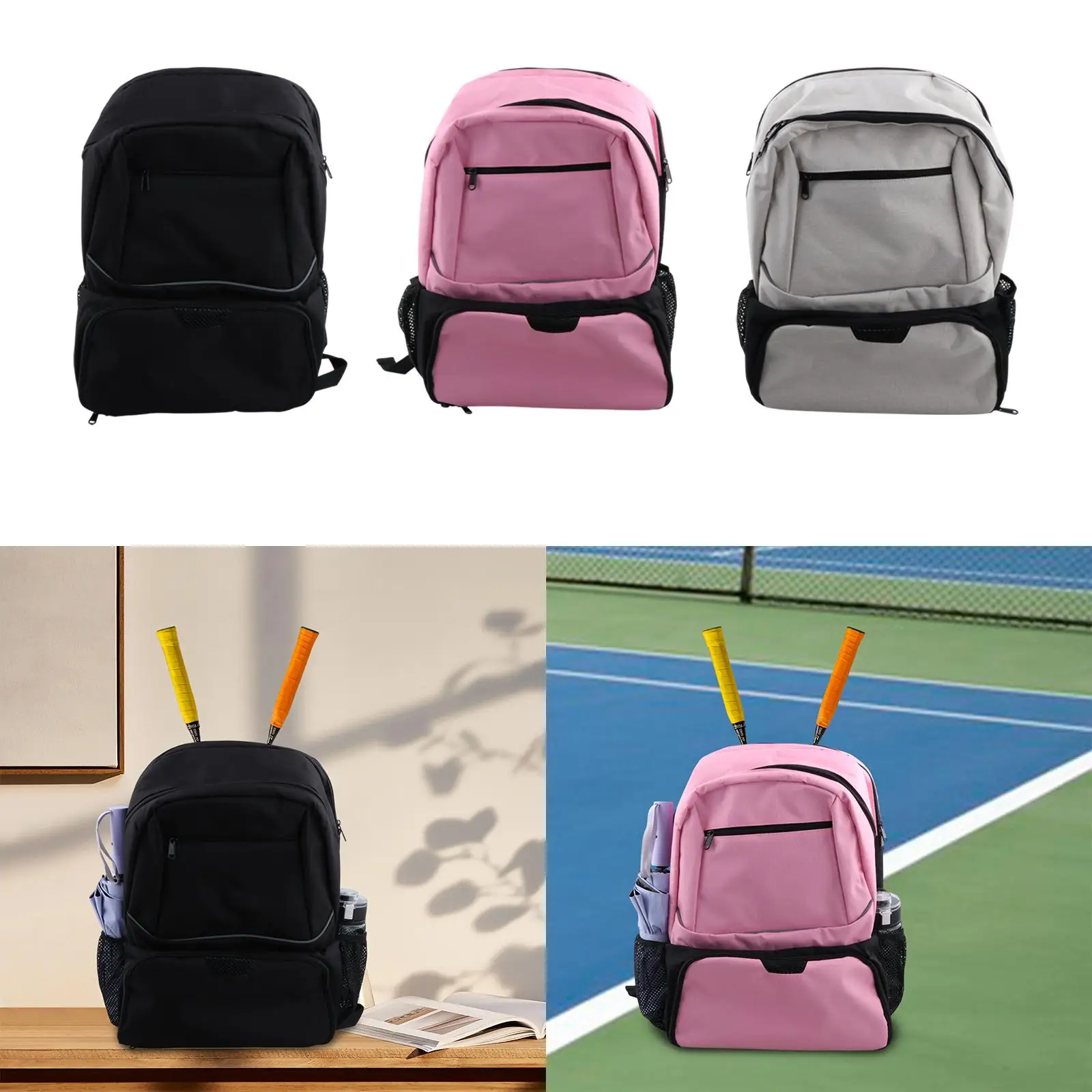 

Tennis Bag Badminton Backpack with Hook Large Capacity Lightweight Tennis