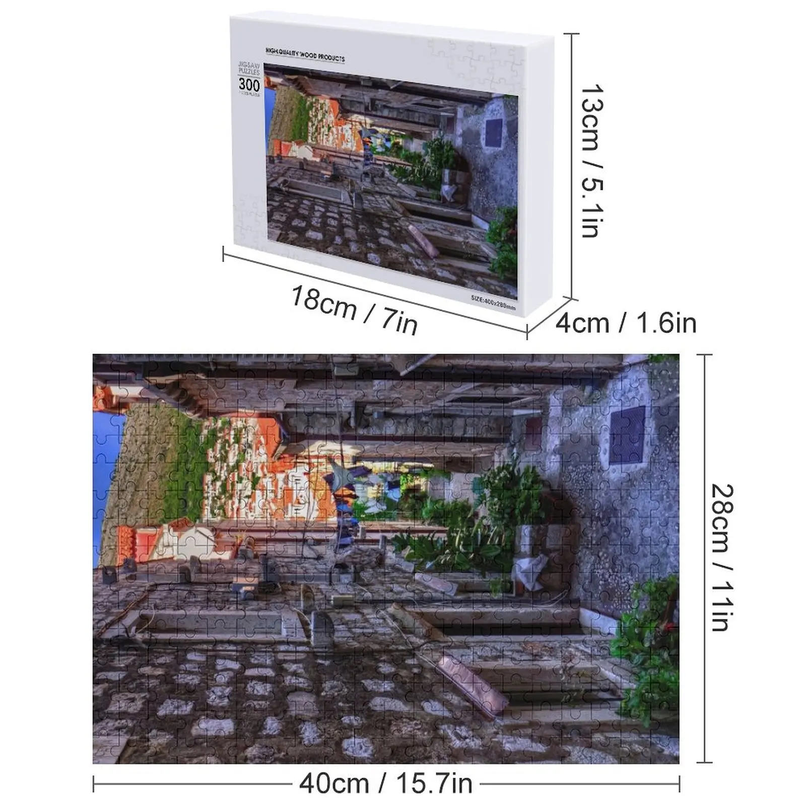 لعبة ألغاز الصور المقطوعة في شارع سكني في دوبروفنيك، لعبة أطفال مخصصة، ألغاز خشبية للبالغين #5