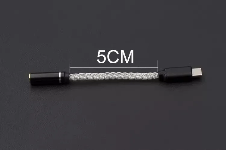 Pure Silver USB Type C To 4.4MM/2.5MM Balanced 3.5MM Audio Adapter ALC5686 HiFi DAC Headphone Amplifier Interface Earphone Cable