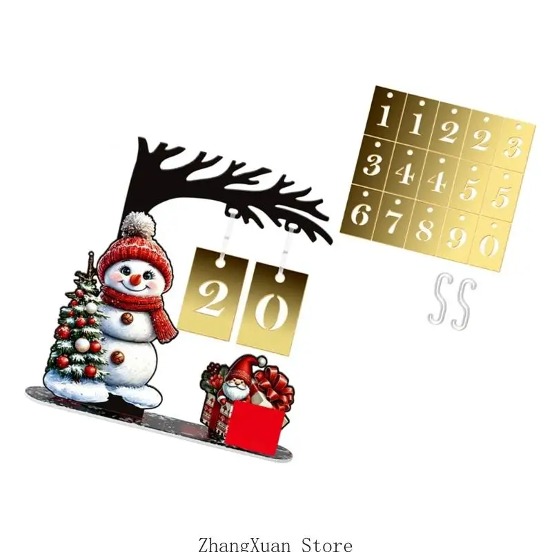 Freistehendes Weihnachtsdisplay mit Datumskarten für Schreibtische und Regale 3XUF – Detail 4