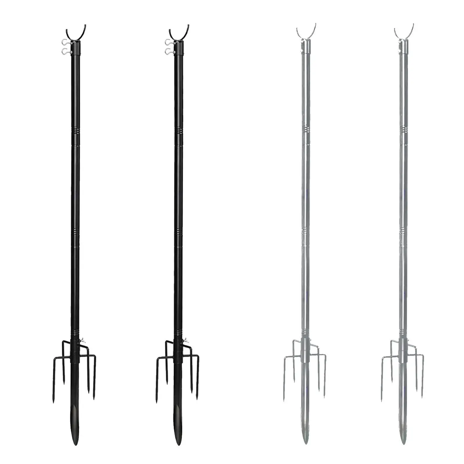 String Light Poles with Fork Hooks Light Poles Stand for Patio Garden Deck