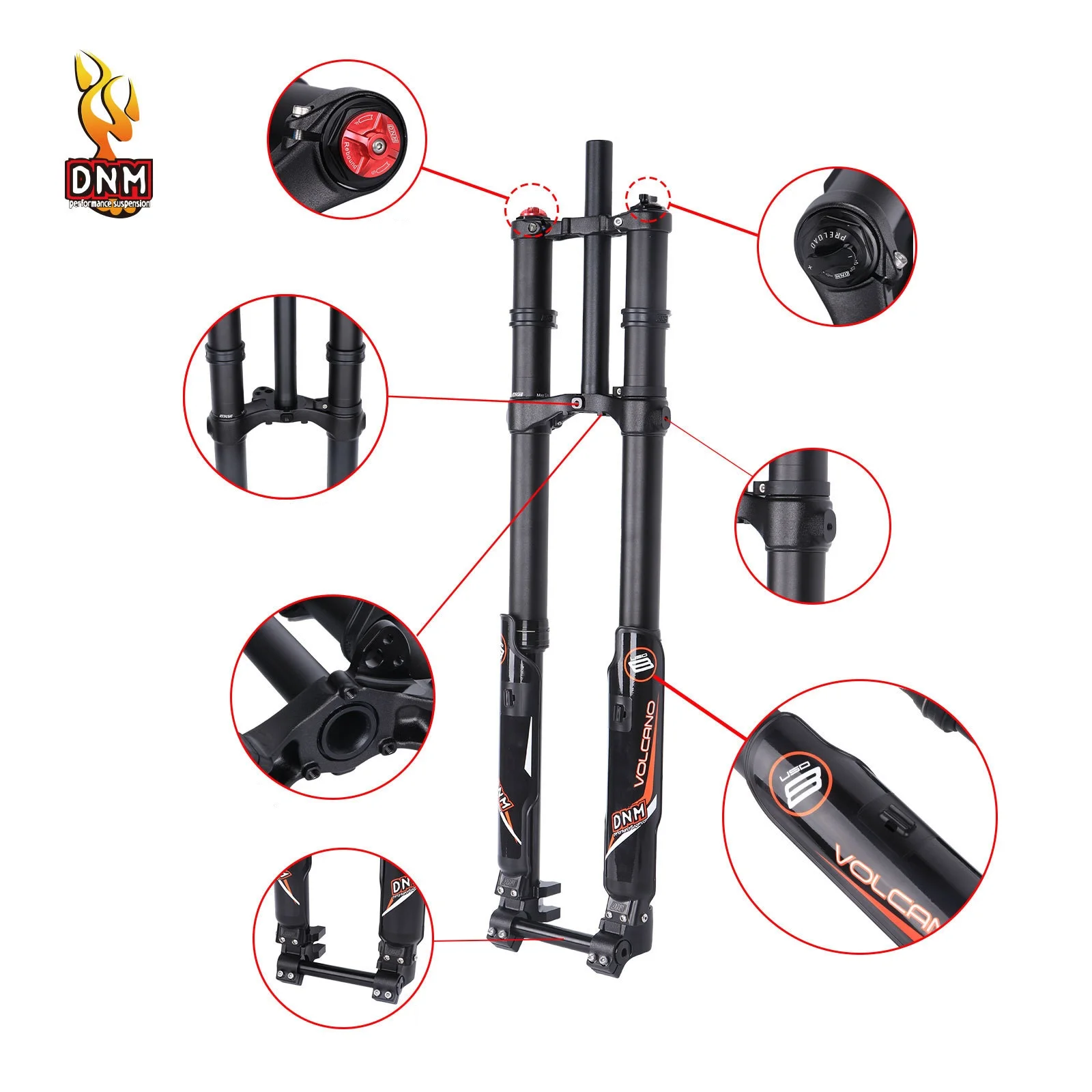 Dnm duplo deve garfo dianteiro USD-8N downhill mtb garfo de