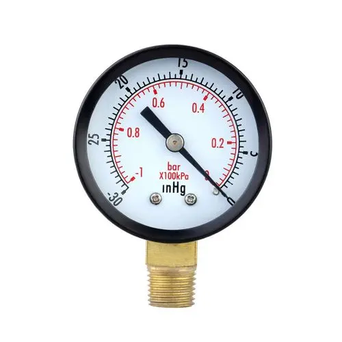 0-400 psi/kPa Back Mount 1/4 inch NPT Vacuum Pressure Gauge Vacuum Manometer Mini Dial Dual Scale Dial Gauge