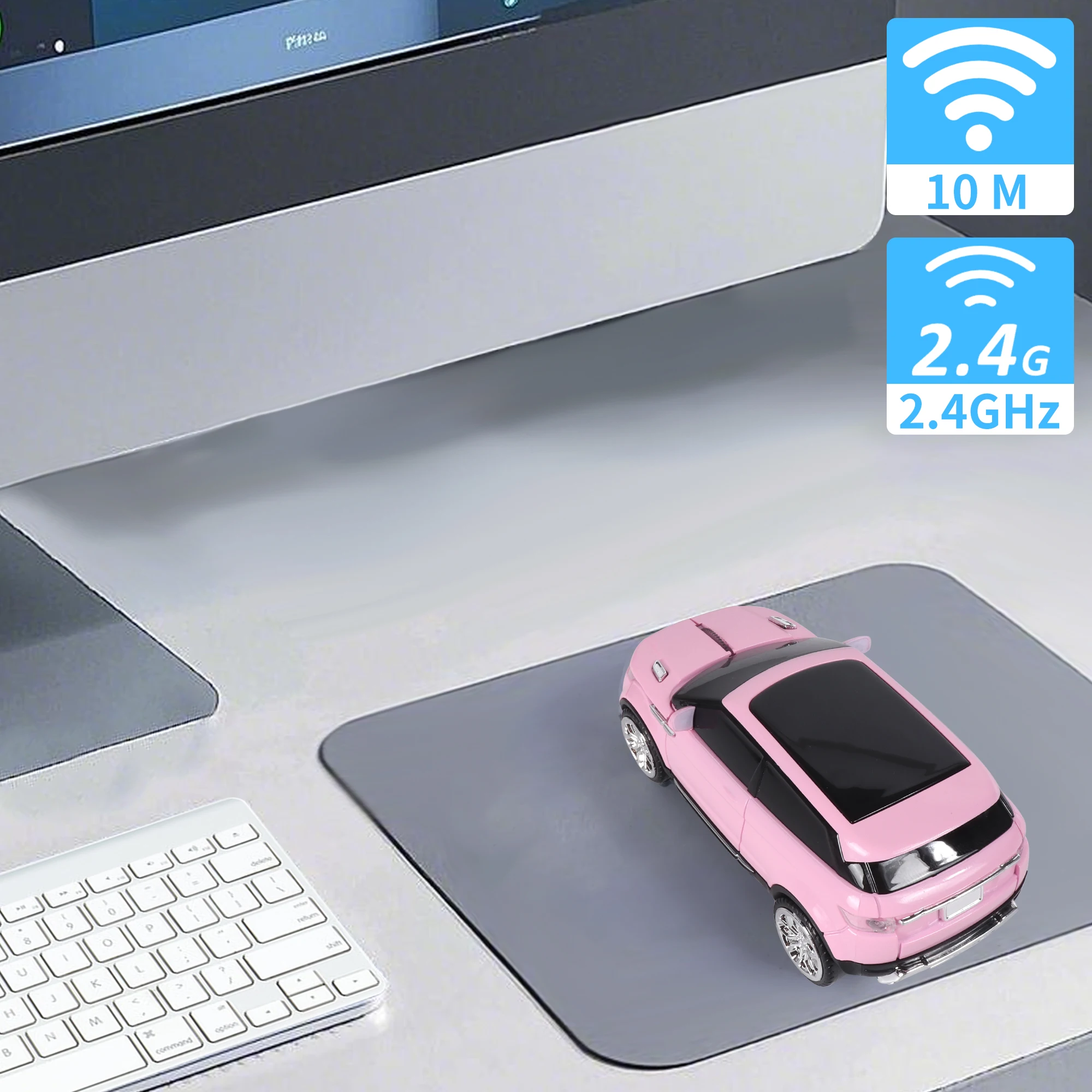 Car Mouse Wireless 2.4G Plug And Play SUV Appearance 1200 DPI Low Noise Button Office Use Play Game Universal Mause For Kids