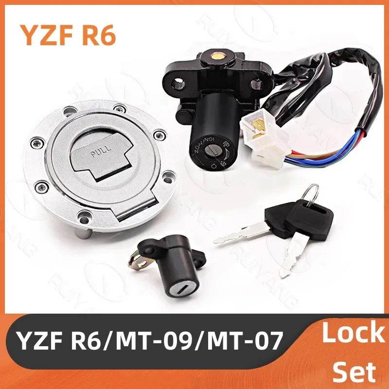 

Motorcycle Fuel Gas Cap Ignition Switch Seat Lock Key Kit For Yamaha MT09 MT-07 YZF R6 YZFR6 YZF-R6 MT-09 MT07