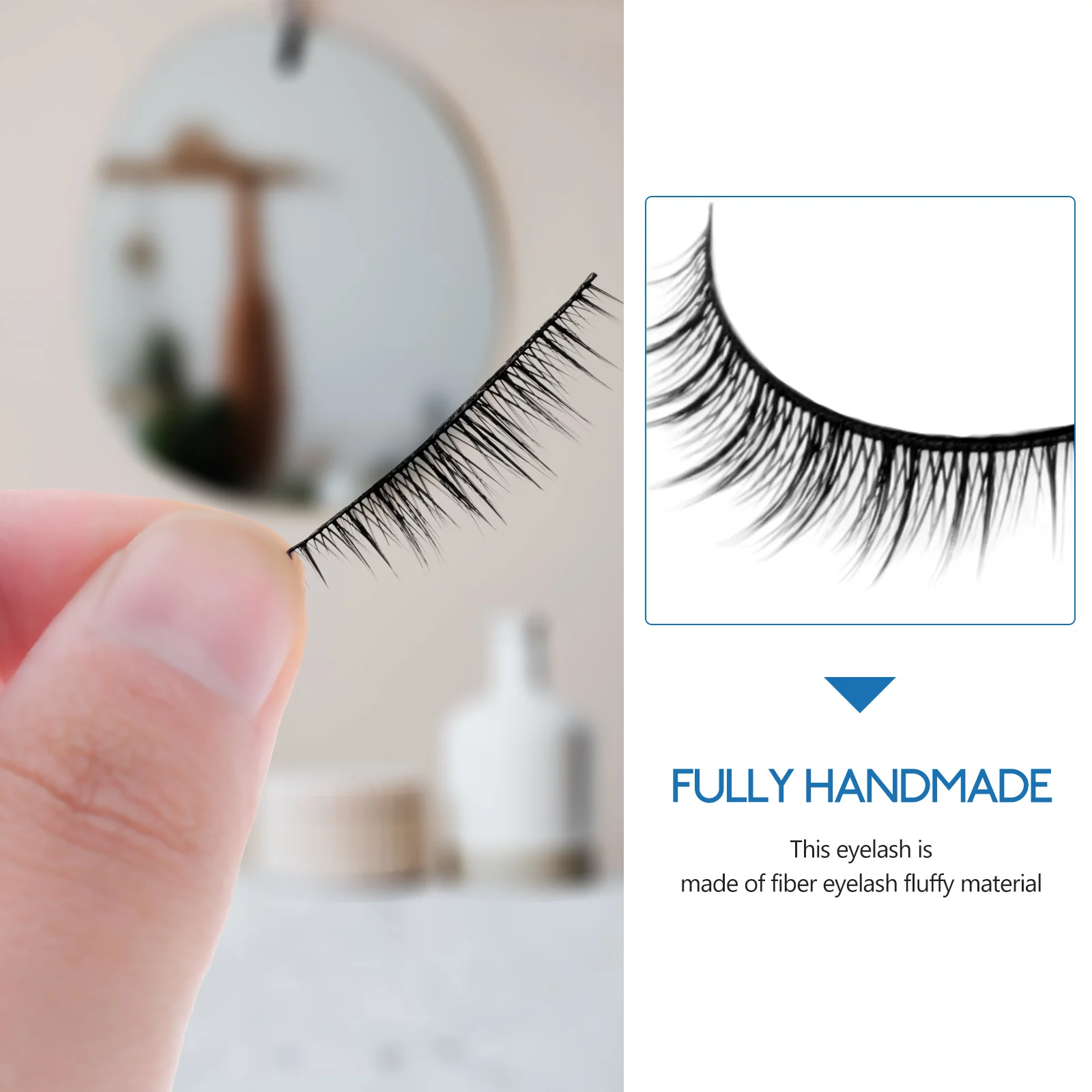 

False Eyelashes Fake Lashes Pack High Grade Fiber Natural Short Individual Magnetic Women Makeup Accessories