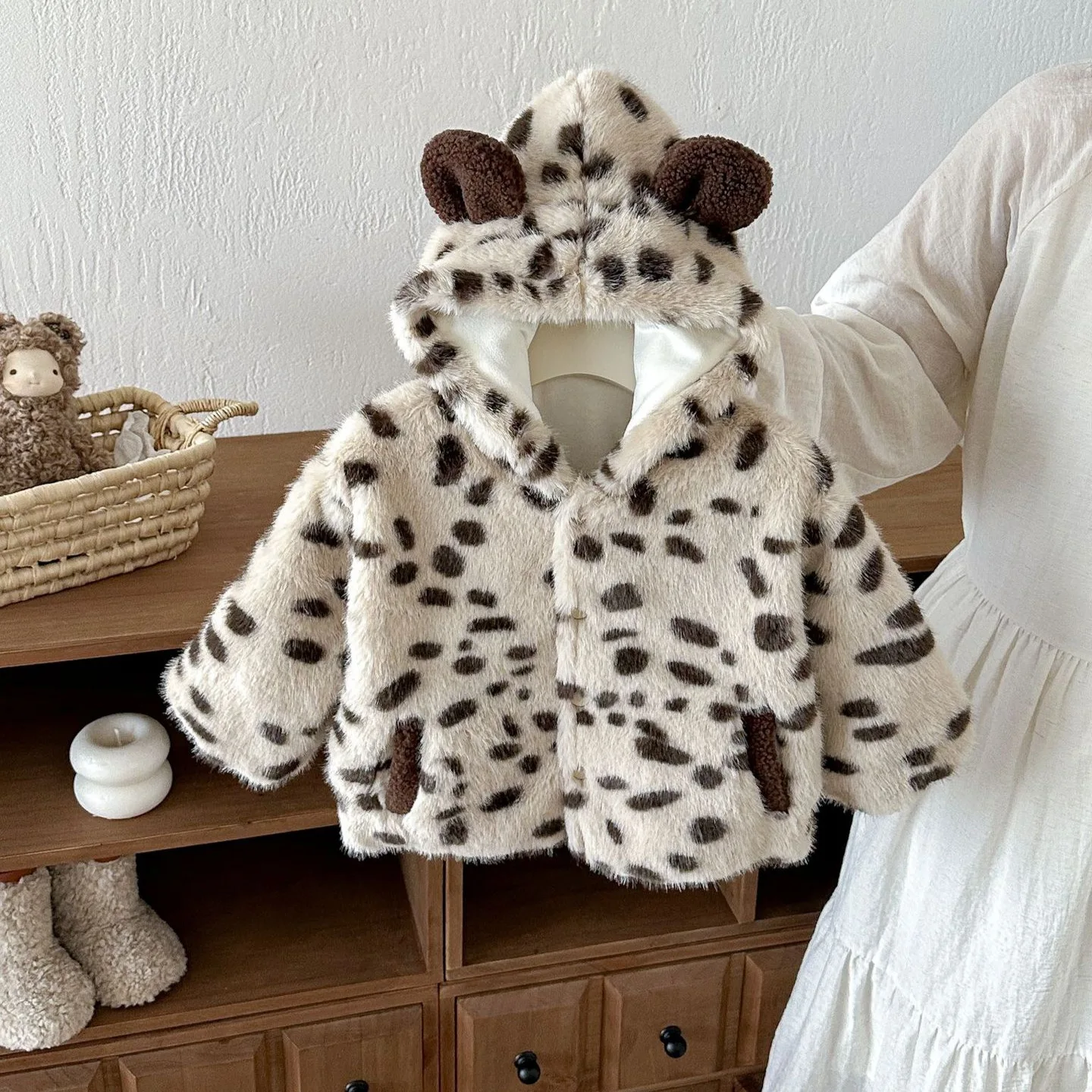2026 New Winter Baby Girls Korean Plush Hooded Padded Coat | Fleece-Lined Thick Jacket | Cute Warm Outwear