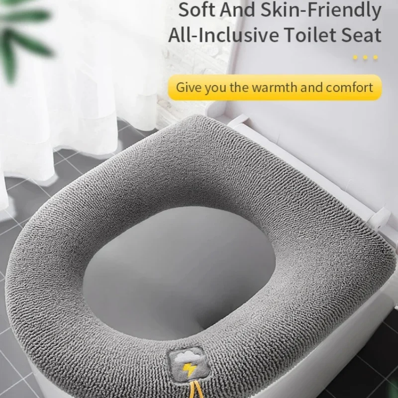 Thickened Plush O-Type Warm Toilet Cushion Universal Toilet Cushion Reusable Winter Toilet Seat Cushion Toilet Seat Cover