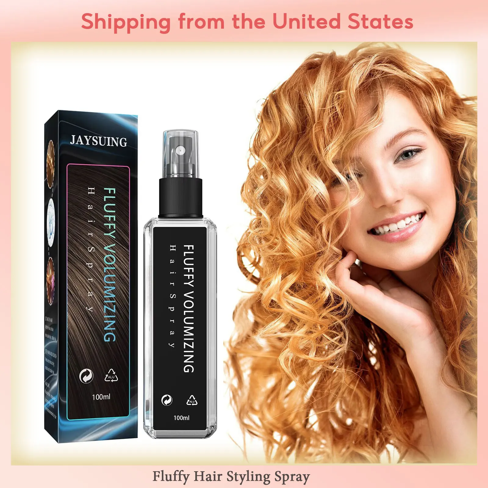 

Fluffy Hair Styling Spray Long-Lasting Volumizing Curly Hair Building Hairstyle Quick Styling Hair Thickening Magic Spray 100ml