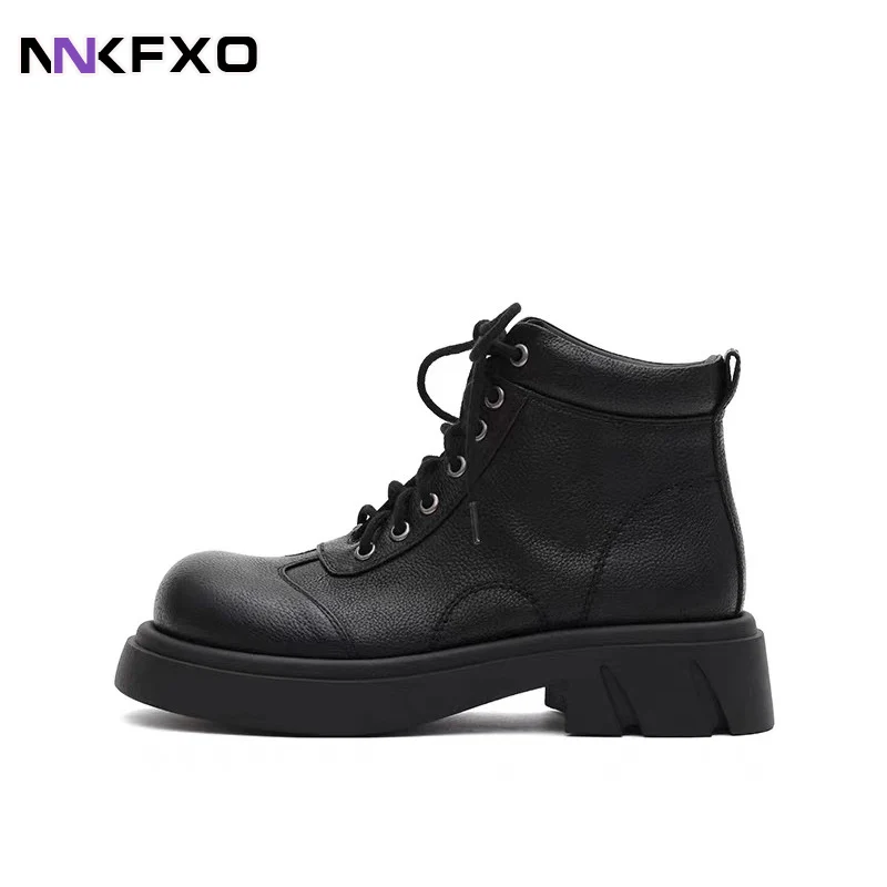 

2023 Women's Autumn Winter Ankel Boots Fashion Versatile Short Boots Female Round Toe Square Heels Boots PU Leather Boots QB445