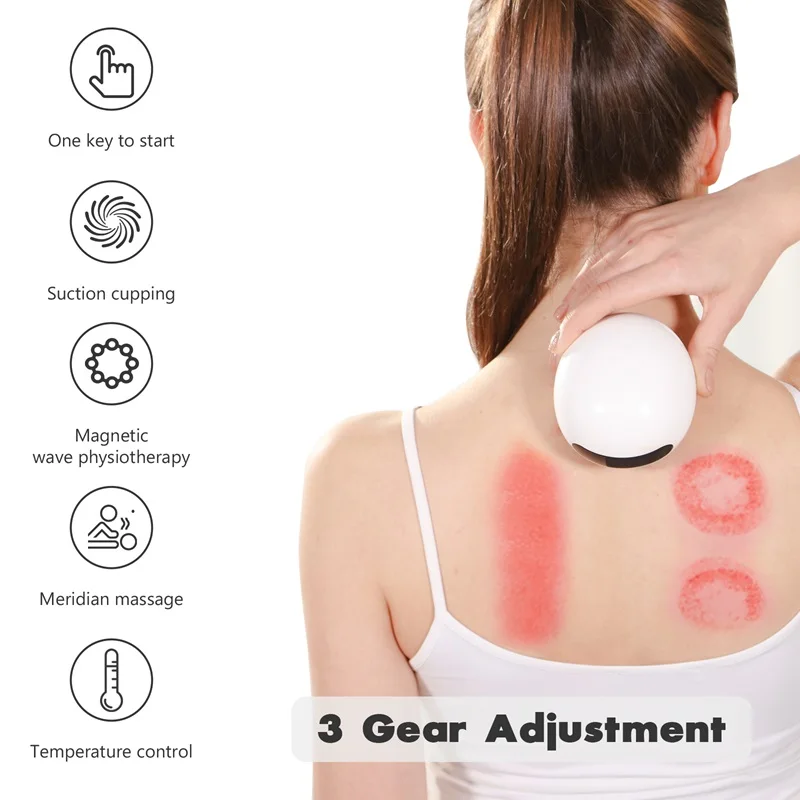 

Electric Gua Sha Cupping Massager Skin Scraping Body Massager Vacuum Can Suction Cup IR Heat Slimming Fat Burning Anti Cellulite