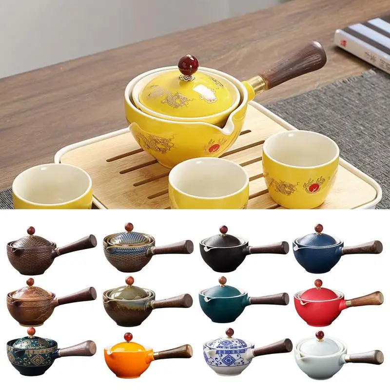 Ceramic Teapot Chinese Gongfu Tea Pot 360 Rotation Tea Maker Infuser Portable Single Pot 160ml Chinese Gongfu Tea Supplies