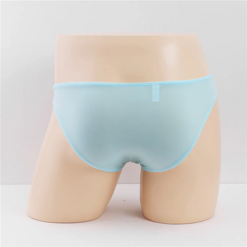 Elephant Nose Men Lingerie Underwear Sexy Ice Silk Breif Gay Long Penis Pouch Panties Low Waist Gun Bullet Separation Underpant