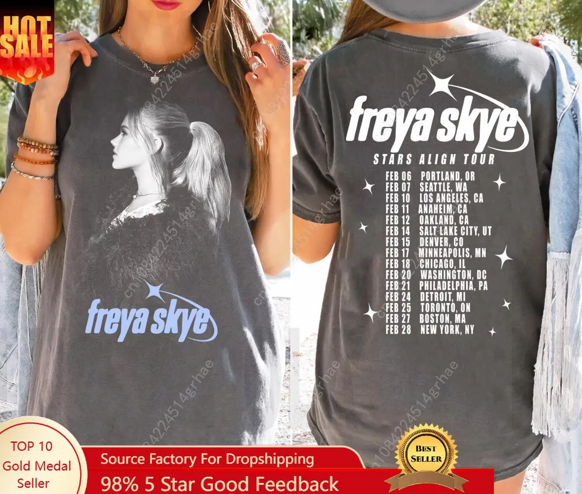

Freya Skye's Music Tour T-shirt, A Retro "Descendants: Zombies" Double-sided Short-sleeved Fan Gift for Both Men and Women