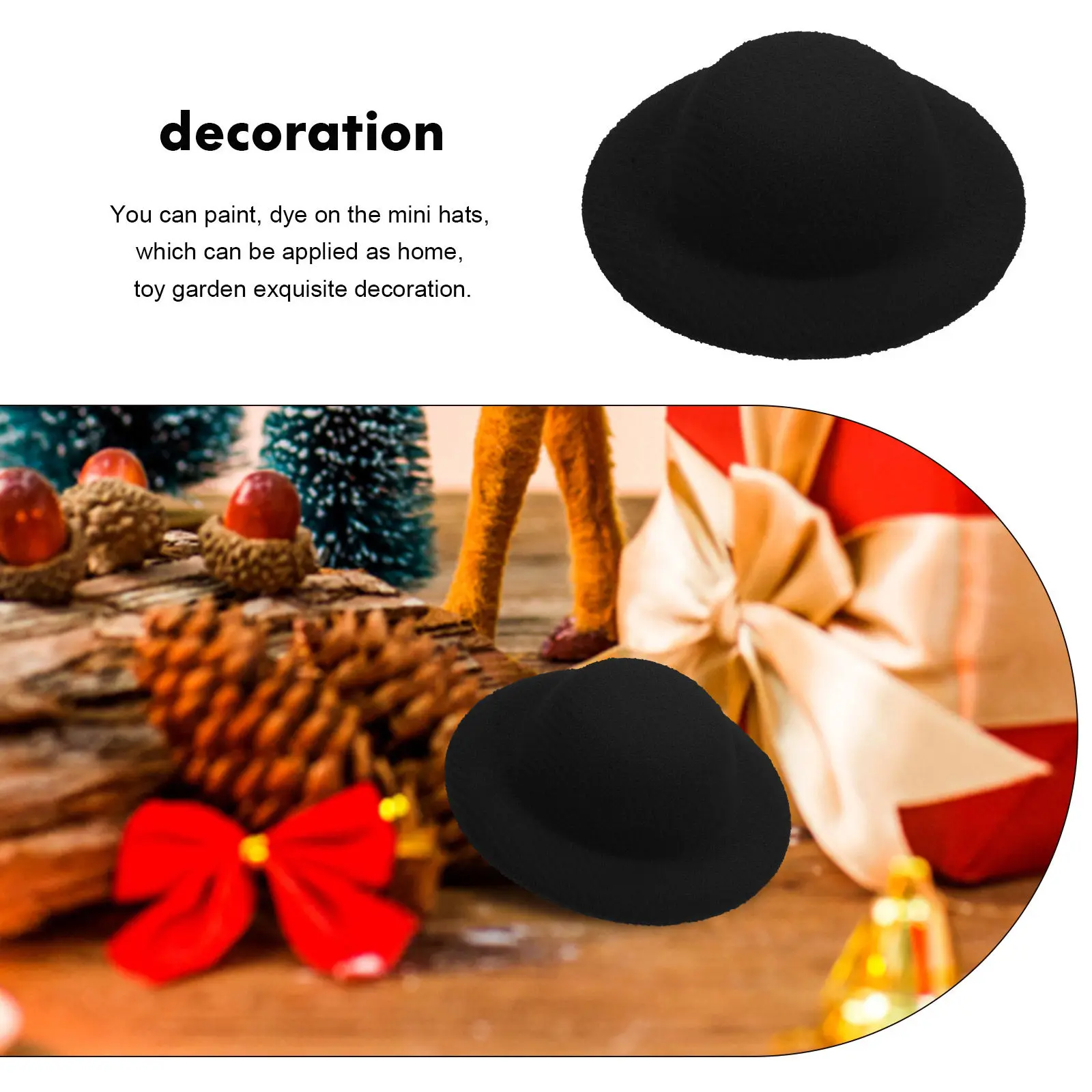 10 Peças de Mini Chapéus de EVA para Artesanato, Pequenos Adereços de Chapéu para Decoração de Miniaturas de Casas de Bonecas, Acessório para Pintura e Tingimento DIY