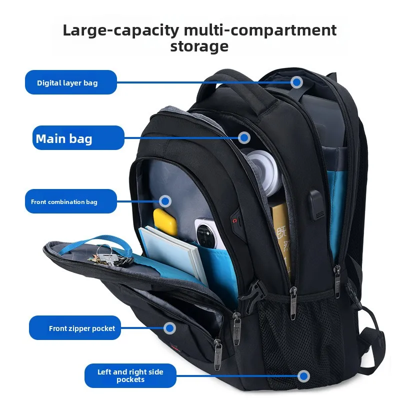 Męski plecak o dużej pojemności, wodoodporny, minimalistyczny, na laptopa, do noszenia na co dzień, do dojazdów do pracy, dla studenta, podróżny, do pracy, wielofunkcyjny, torba na ramię.