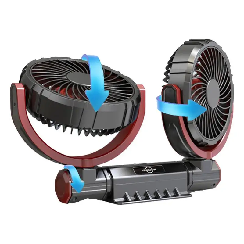 

Fan For Car Quiet Dual Head Fan USB Operation Fan Double Head Car Fan With 360 Rotation Quiet Operation For Car Seat Kids