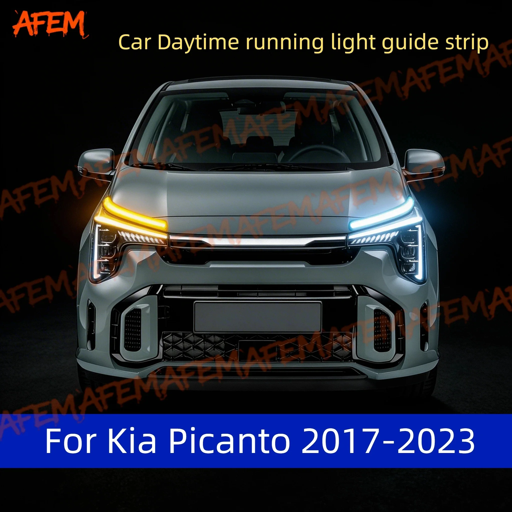 

Car DRL Daytime Running Light Start Scan Style Sequential Flowing Turn Signal Light Ultra-Thin LED For Kia Picanto 2017-2023