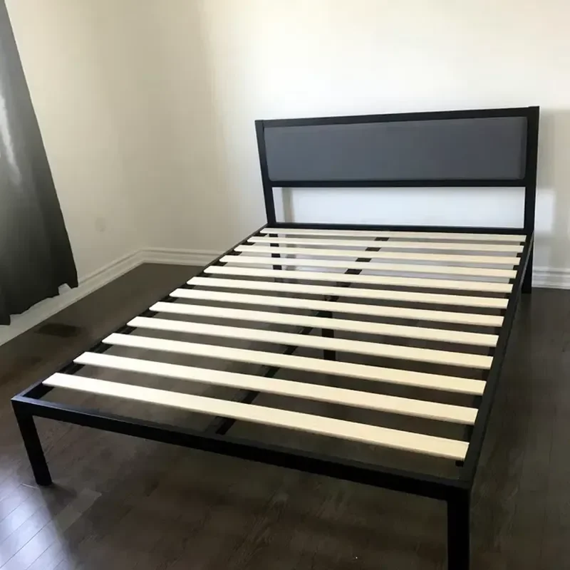 Metal Platform Bed Frame Anti Rust Powder Coating Space Saving Design for Hotel Motel Airbnb Mailing Furniture OEM Factory