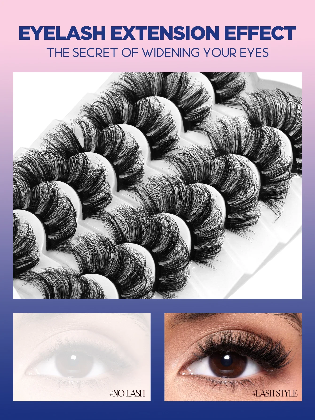 Veltrinay Fake Lashes 3D Mink Hair False Eyelashes Thick Curly High Quality Lashes Fluffy Explosion Strip Lashes Makeup
