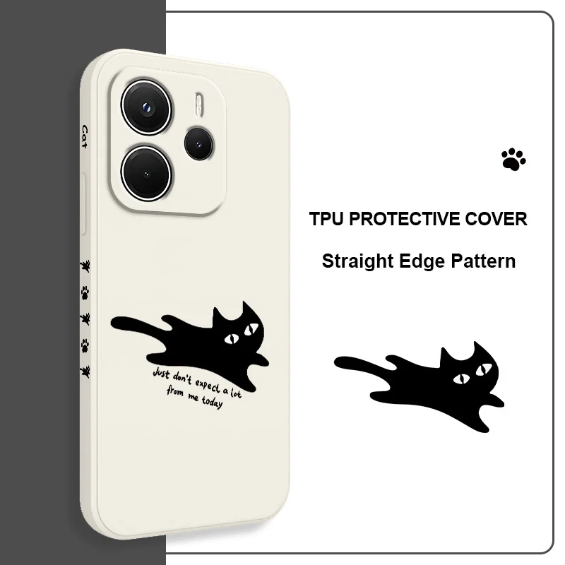 رمي القط قضية الهاتف ل Xiaomi Redmi ملاحظة 14 13 12 12S 11 11S 10 10S 9 9S 15 15C 14C برو زائد 4G 5G السائل غطاء سيليكون