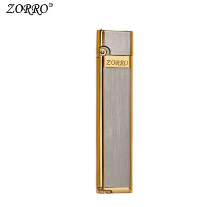 ZORRO Metal Mini Ultra Thin Kerosene Lighter Windproof Grinding Wheel Portable Lighter Cigarette Accessories Men\'s Gift