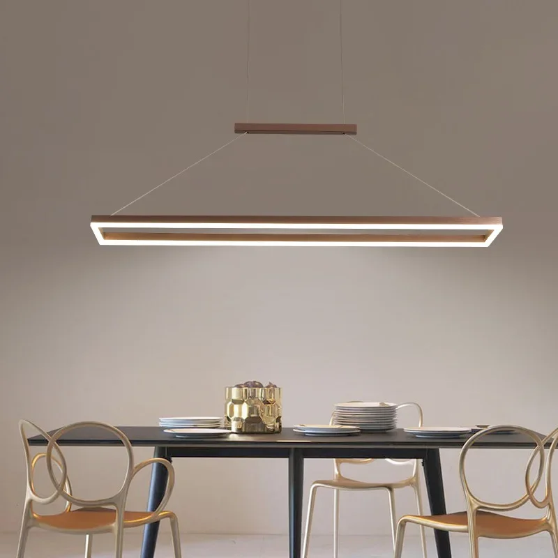 Modern Rectangle Led Pendant Lights Living Dining Room Chandeliers Lighting Nordic Home Decor Kitchen Bar Hanging Lamp Luminaire